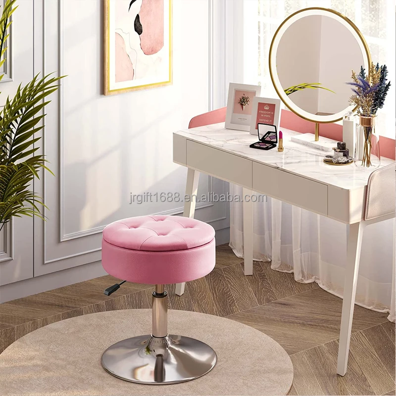 Custom Size Hot Sale Makeup Chairs Adjustable Height Round Stool Revolving Chair