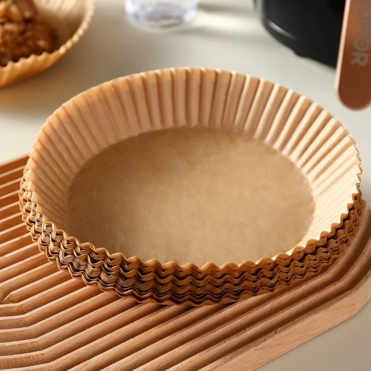 Gloway Oem 100Pcs Oil Resistant Non-Stick Parchment Liner Roasting Baking Paper Disposable Air Fryer Paper Liners For Microwave