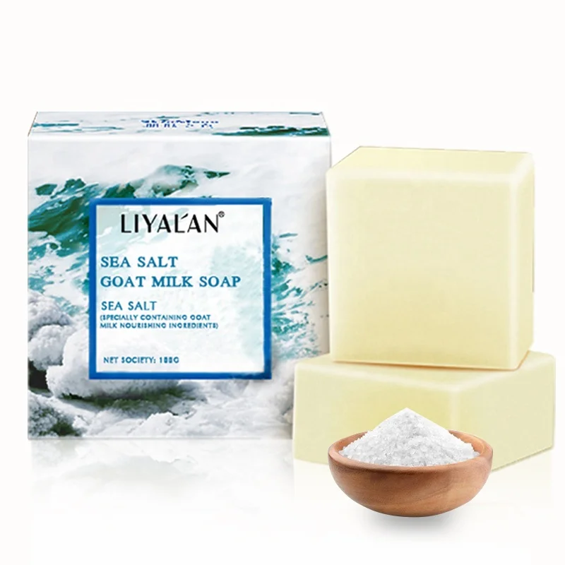 Private Label Face Acne Remove Blackhead Deep Cleansing Sea Salt Goat Milk Bath Handmade Soap