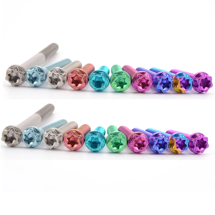 TITST 6AL4V Titanium Bolt M4 M5 M6 M8 M10 Flange Torx Head Screw for Motorcycle Refitted
