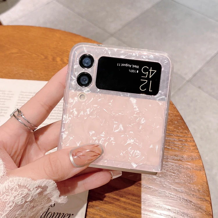 Luxury Fashion Glitter Transparent Gradient case Pattern Phone Case For Samsung Galaxy Z Flip 3 Clamshell Folding Screen
