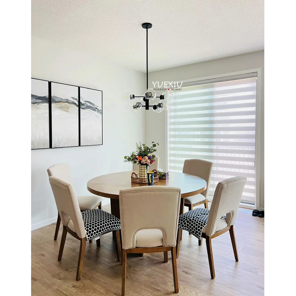 High Quality Motorized Blackout Sunscreen Roller Shades Zebra Window Blinds Curtains For Modern Home Wifi