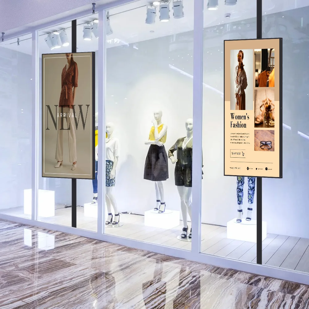32-Inch 4K Android Monitor LCD Digital Signage for Semi-Outdoor High Brightness Poster Window Displays for Retail Shopping Malls