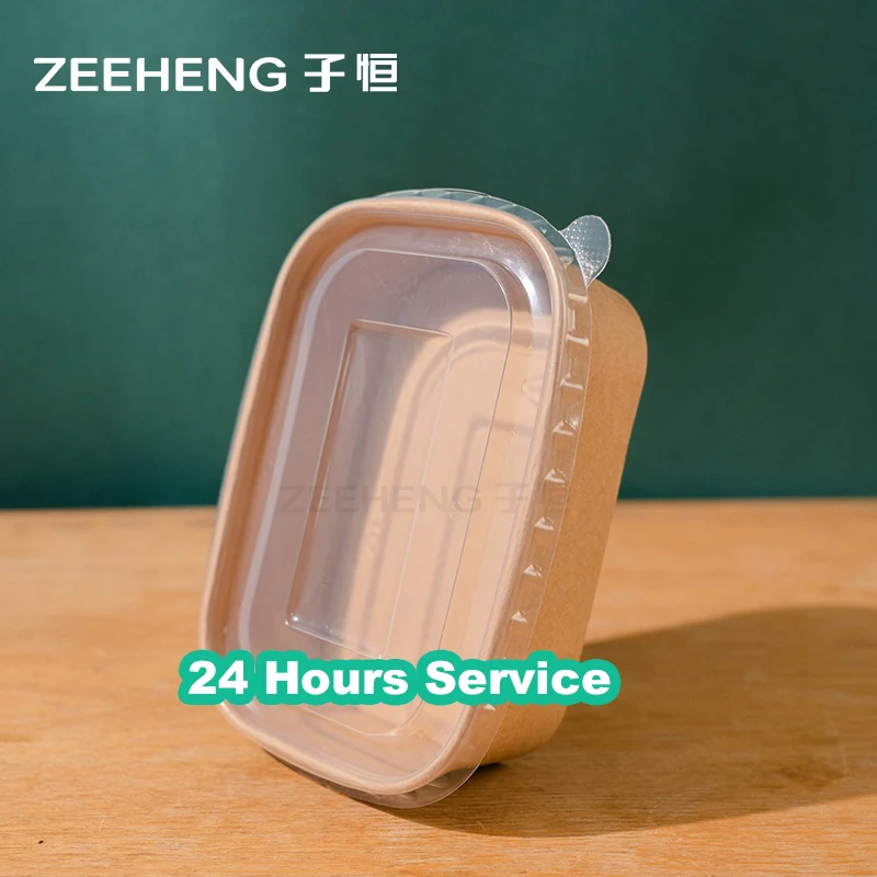 Wholesale Rectangular Paper Food Packaging Box Disposable Takeaway Container 750ml