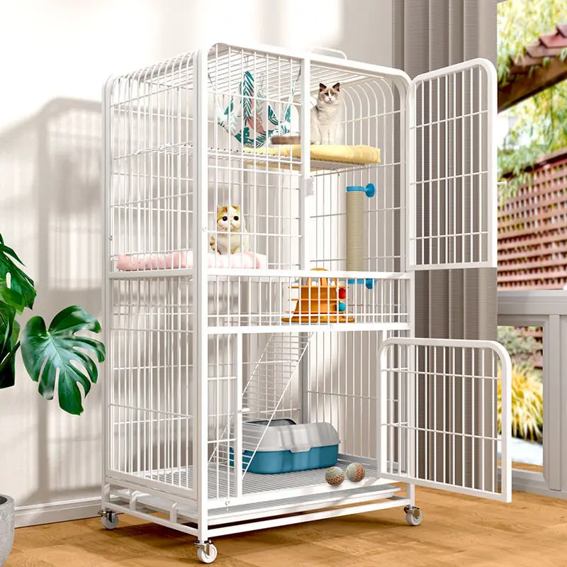 muti-layer cat cage metal cat villa pet cage buy high quality transport metal big kennels with wheels dog cage