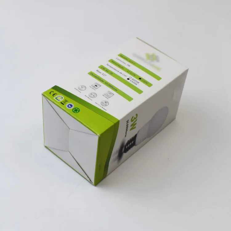 Custom Printing Paper With Tray Buckle Bottom Box Type Light Bulb Box Led Bulb Packaging Box