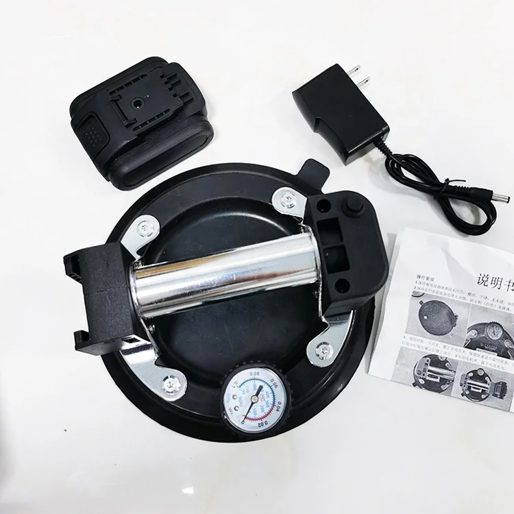 8 Inch Glass Suction Cup Heavy Duty Handheld Metal Handle with Pressure Gauge Heavy Duty Suction Cup