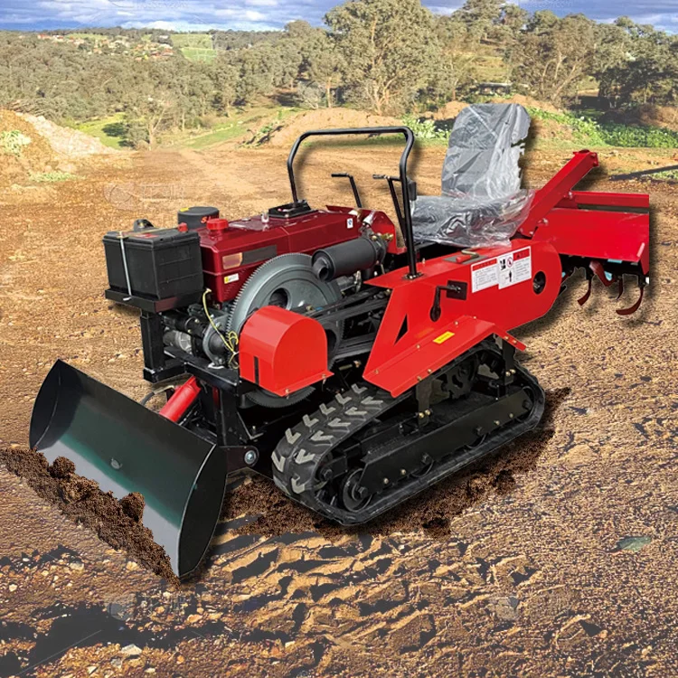 Mountain Soil Loosening And Reclamation Micro-Tillage Machine Single Cylinder Diesel 25 Hp Crawler Rotary Tiller