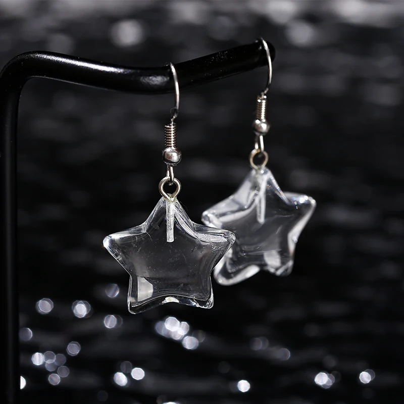 JD GEMS Reiki Luxury Fine Jewelry Charm Earrings Natural Stone Beads Star Shape Stainless Steel Earrings