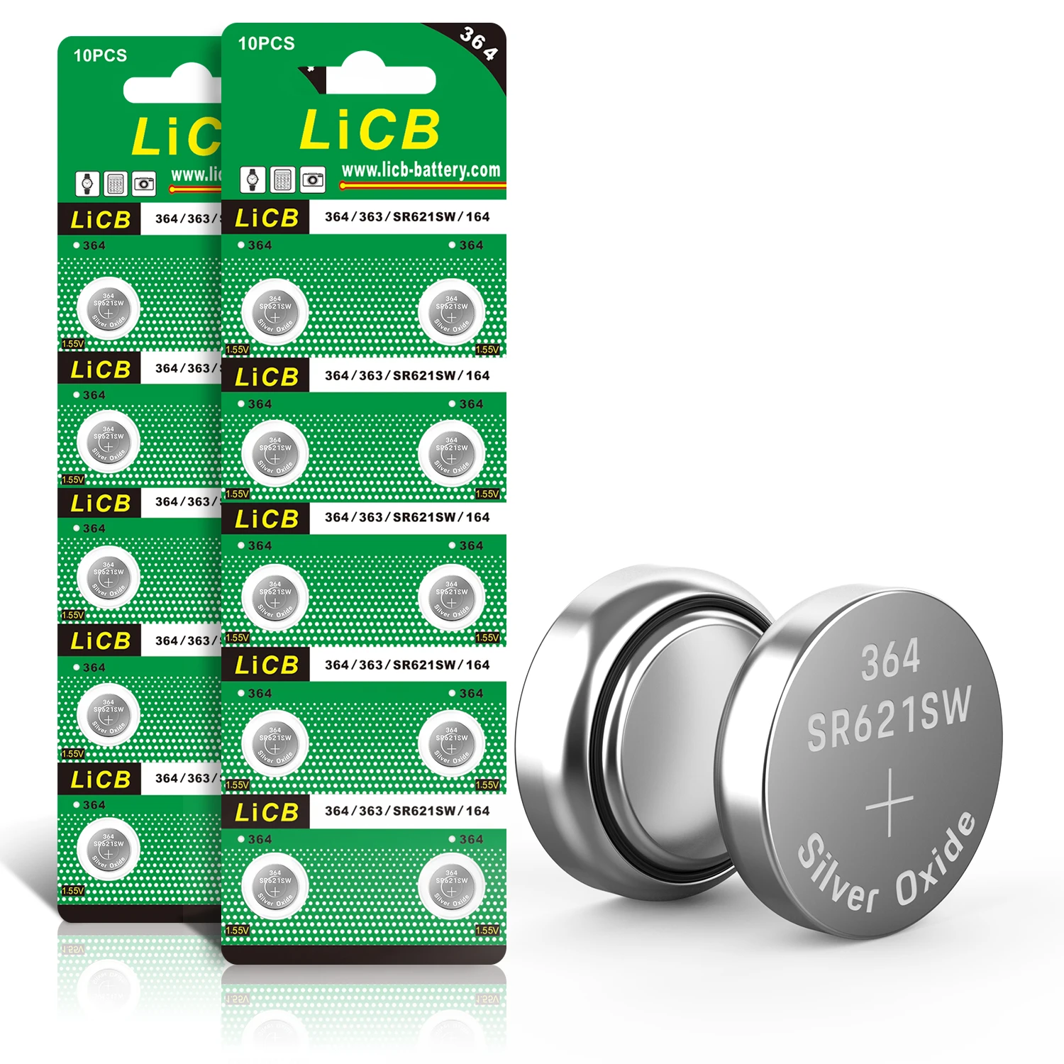 Wholesale Licb Ag1 364 363 Lr621 1.55V Sr621Sw Button Cell Watch Battery Silver Oxide Battery
