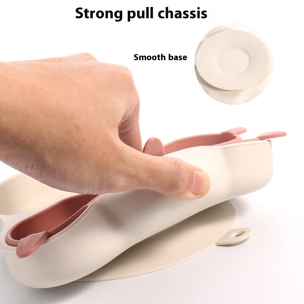 Factory Price Hot Selling Silicone Cat Claw Divided Plates Baby Independent Feeding Training Tableware Dishes Silicon Baby Plate