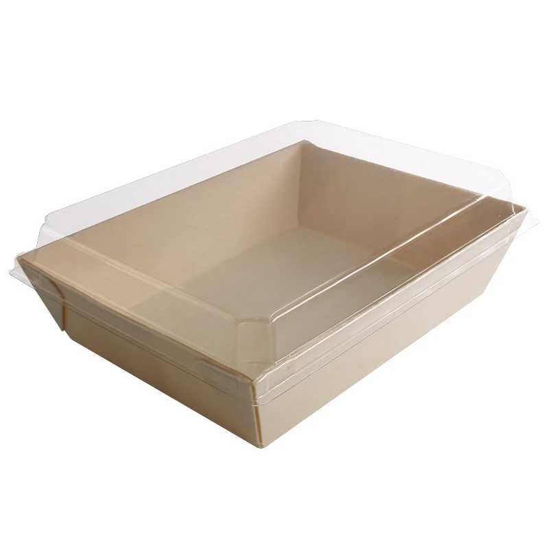 Microwaveable Lunch Box Compostable Food Packaging Ladder Shaped Food Box Food Grade Wood Container Trapezoidal Sushi Box