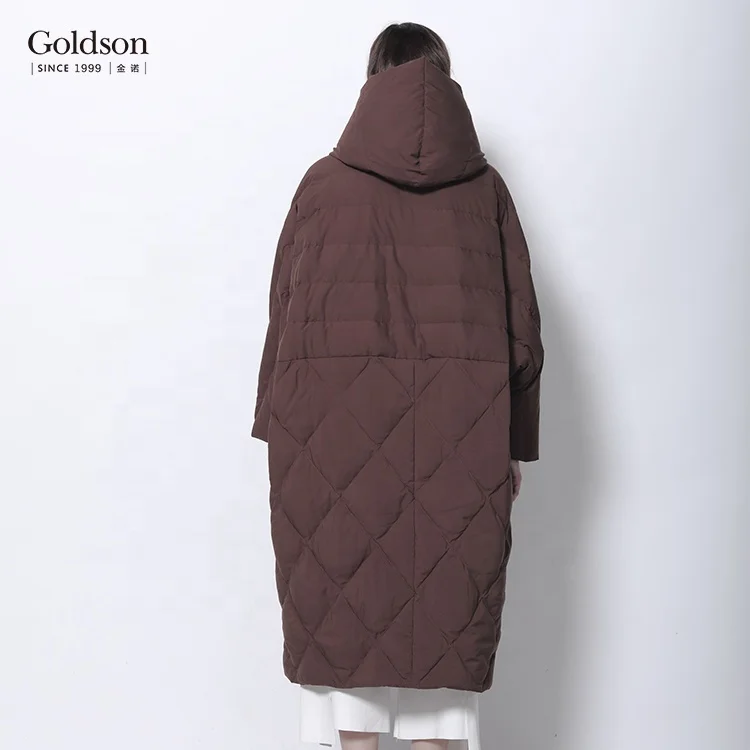 Custom Fashion Wholesale Oversize Black Color Outdoor Hood Winter Long Down Women Jacket