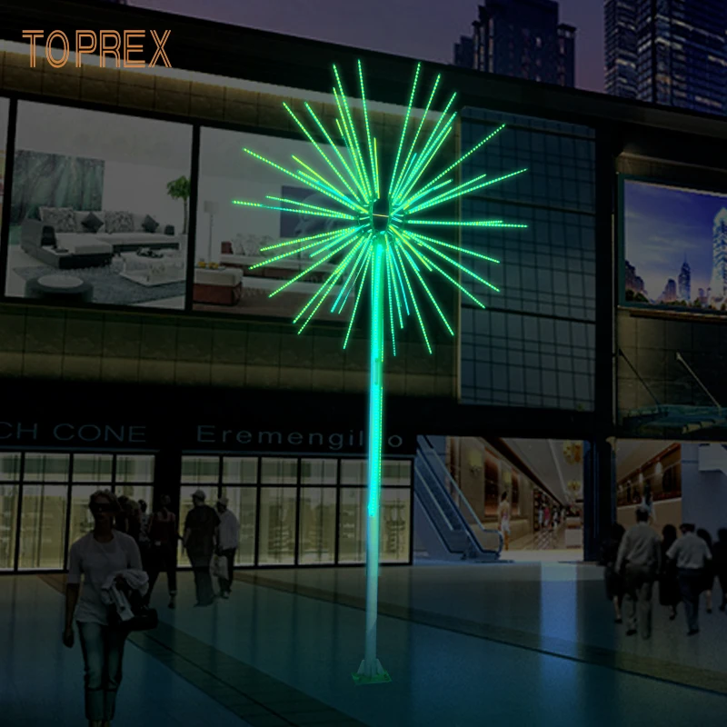 Toprex Modern Style RGB LED Fireworks Light Colorful Outdoor Christmas Meteor Animation for Landscape Decoration