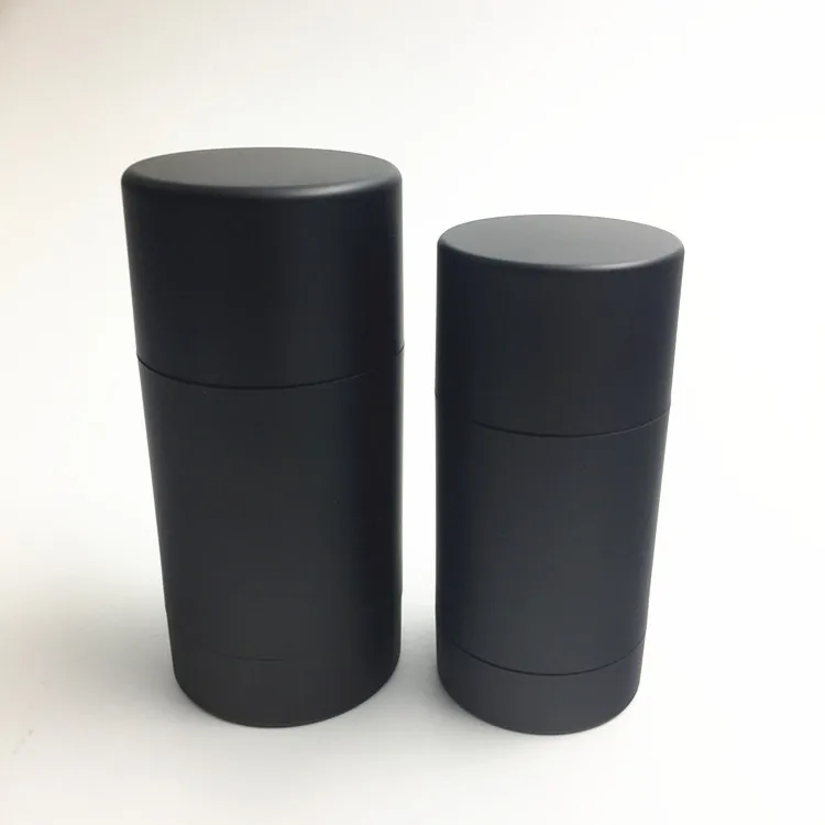 6g/15g/30g/50g/75g rubber finish matte black round twist up cosmetic empty  deodorant stick container