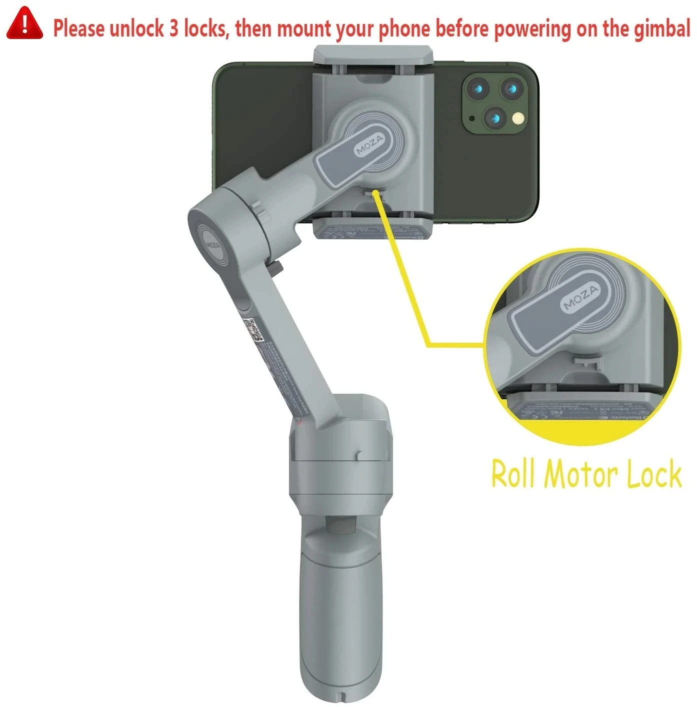 Moza Mini MX anti-shake selfie stick portable vlog 3 axis handheld mobile phone gimbal stabilizer for smart phone