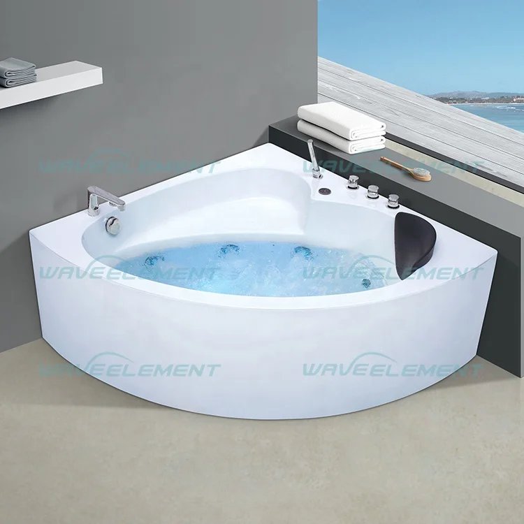 Portable one cylinder acrylic corner whirlpool bathtub