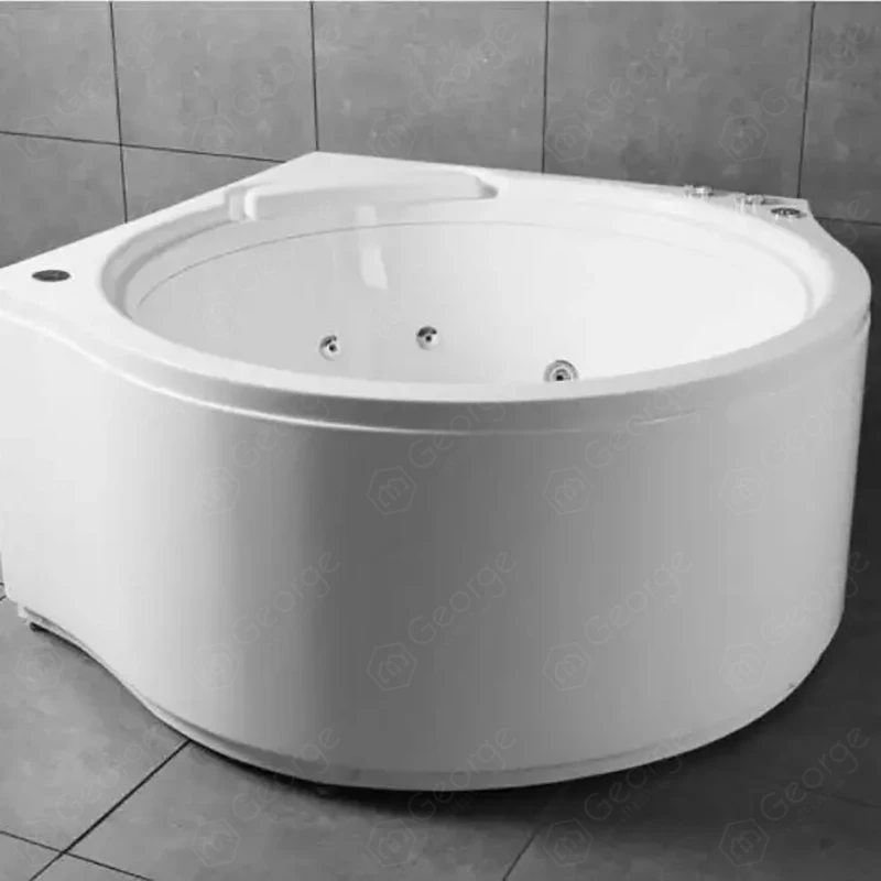 Corner round whirlpool massage bath American style waterfall jets modern small whirlpool bath tub