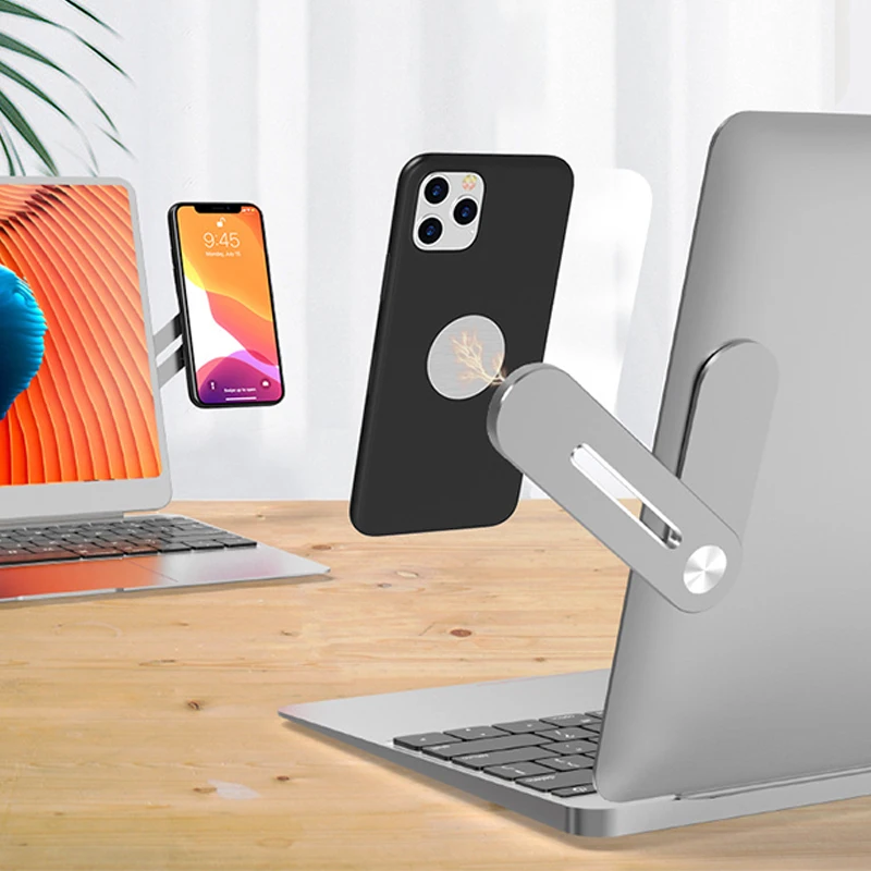 Side Mount Clip On Monitor Magnetic Multifunctional Bracket Phone Stand Laptop Holder