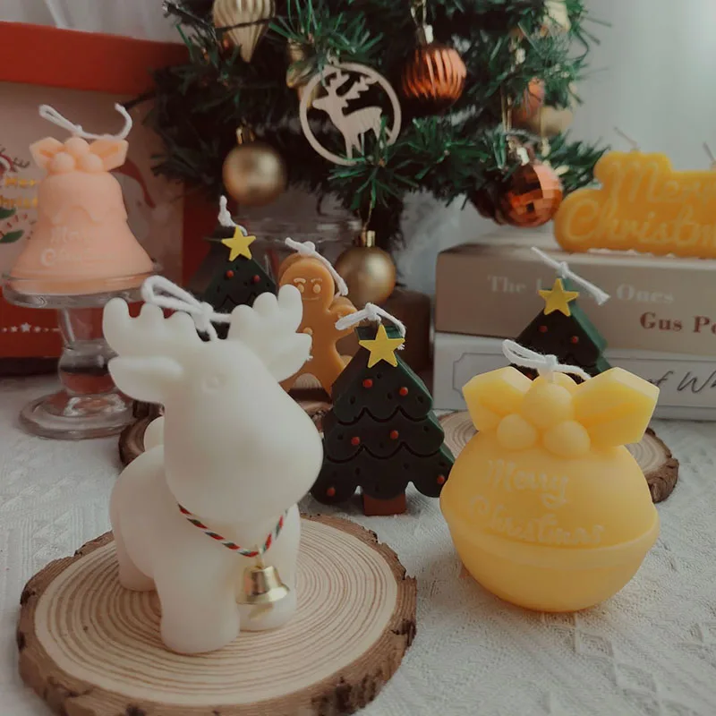 Snowflake Scented Candles Christmas Gifts Wholesale Creative Handmade Scented Modeling Candles Mini Christmas Scented Candle Jar