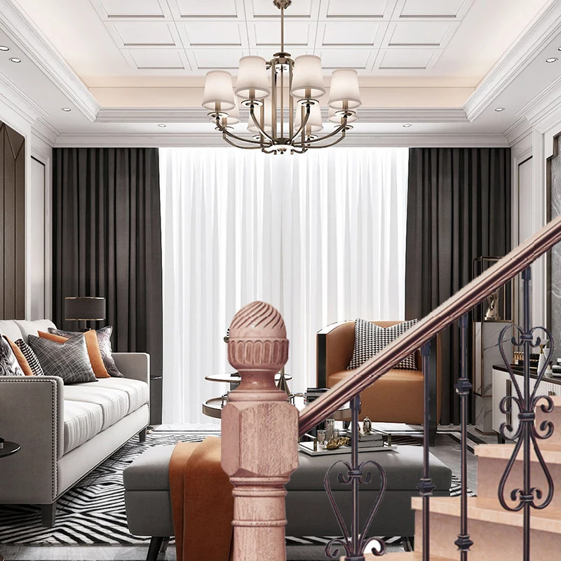 Favourable price popular iron grill design for balcony laser cut staircase handrail wrought iron fence railing