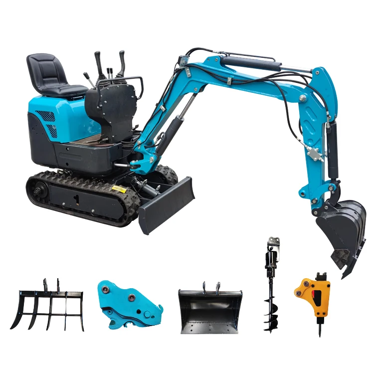 Hot sale free shipping mini excavator small digger EPA EURO 5 QILU 1 ton agricultural excavator