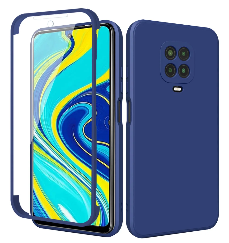 For Xiaomi Redmi Note 9 Pro Solid Color Plain Skin Feel Liquid Silicone 360 Full Cover Case For Redmi Note 9S