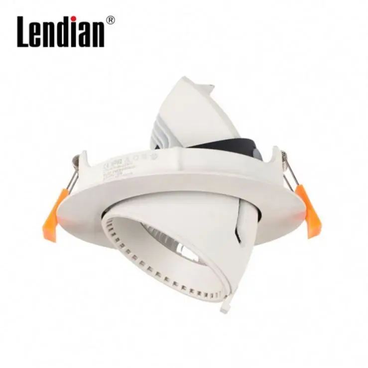 Recessed adjustable 8W15W 30W 40W cob led gimbal tiltable grille down light for projects commercial