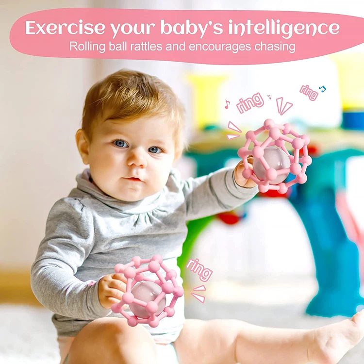 Food-Grade Silicone Baby Teether Textured Sensory Balls Teething Toy Non-Toxic Silicone Sensory Chew Toys