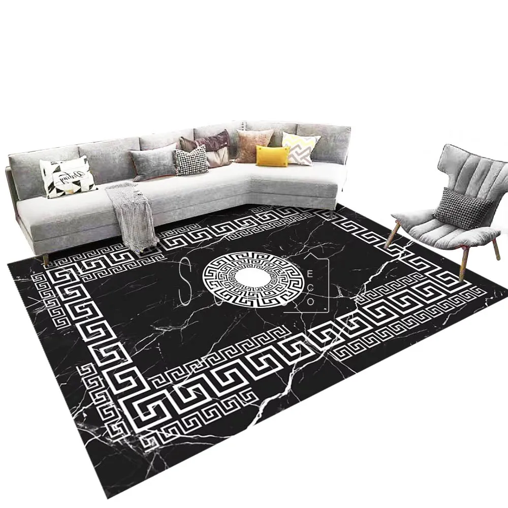 3d Printed Machine Made Non Slip Shaggy Center Rug Carpet Custom Printed Polyester Imitation Wooling Carpet Maker