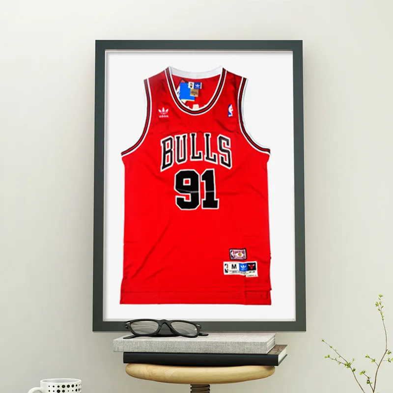 High Quality Basketball Jersey Display Box Frame Wall-Mounted large size Wooden Jersey Display Photo Frame