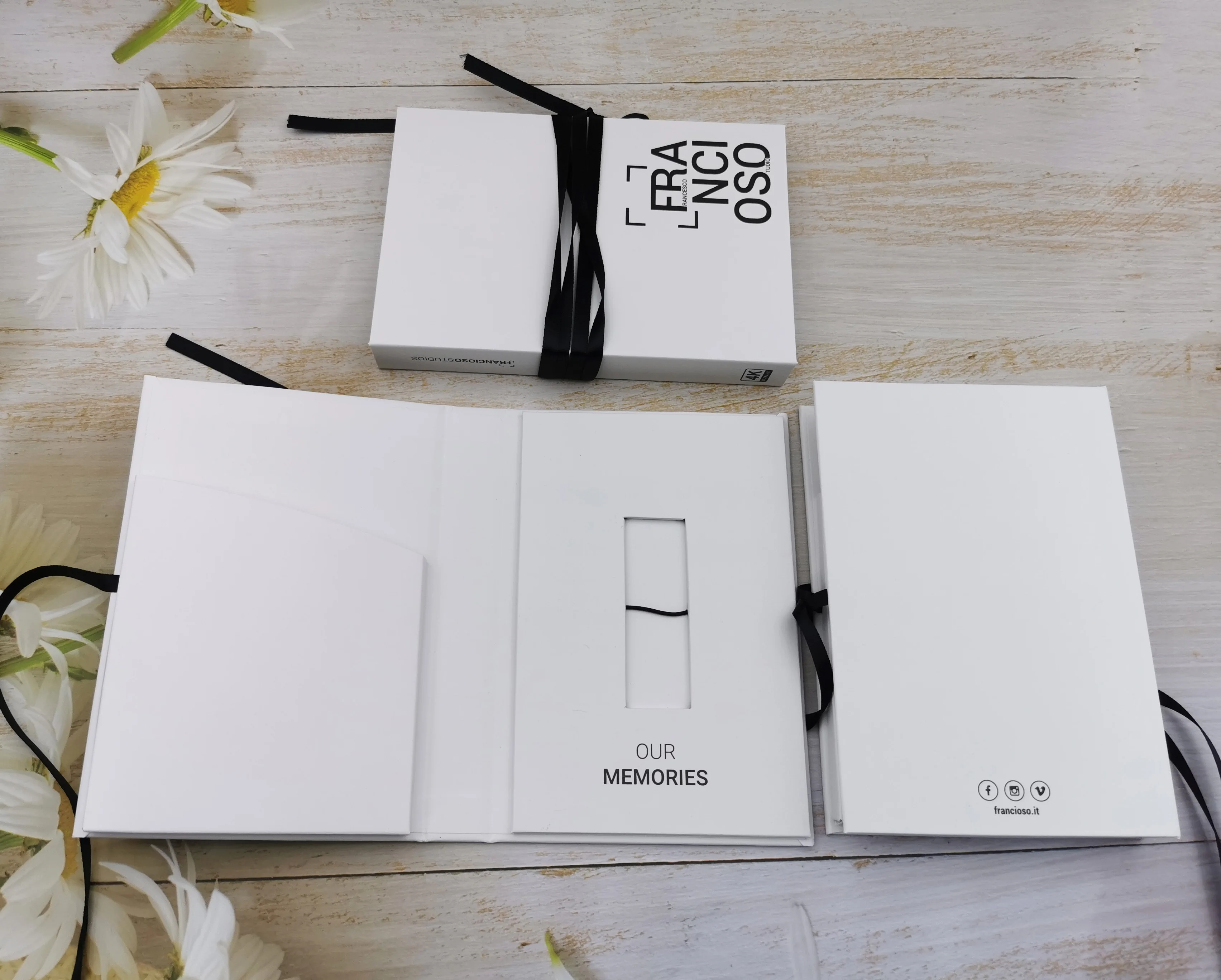 OEM  4*6 5X7 6*8 inch prints Special Paper Wedding Album Folio Photo Box USB Flash Drives presentation Gift photograph Box