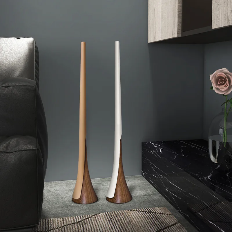 Nordic wood grain style self-supporting shoe horn super long shoe handle tool for elderly and pregnant women