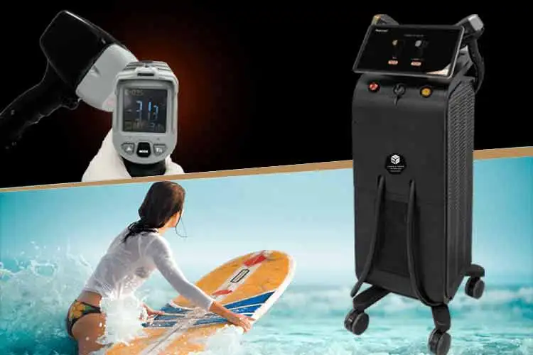 2023 diode laser ice triple trio laser 755 810 1064 nm 808nm Two handles hair removal machine