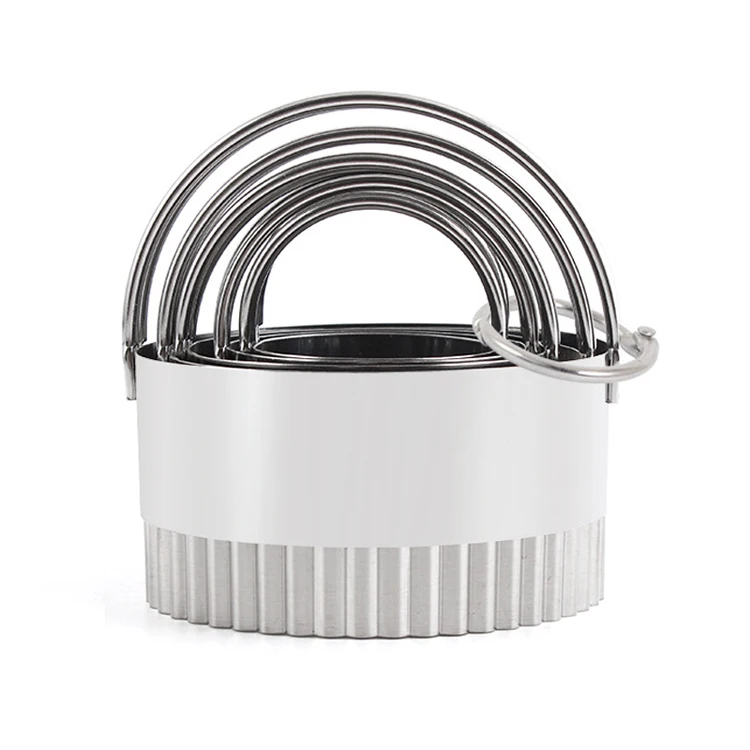 Professional Baking Dough Tools Stainless Steel Cookies Cutters Biscuit Cutter Set with Handle Round Heart shape