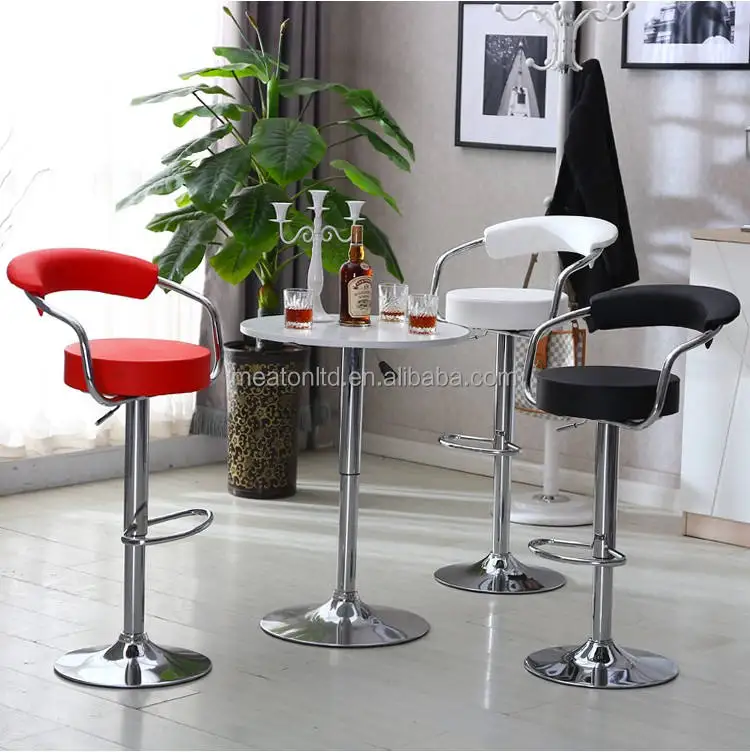 Cheap price Adjustable PU Bar Stool swivel modern bar stools with arms
