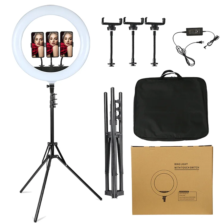 Rl480 3000k-6000k Charm Eyes Selfie Ring Light Portable Beauty Salon Led Light 18inch For Makeup/photo/studio/phone/video