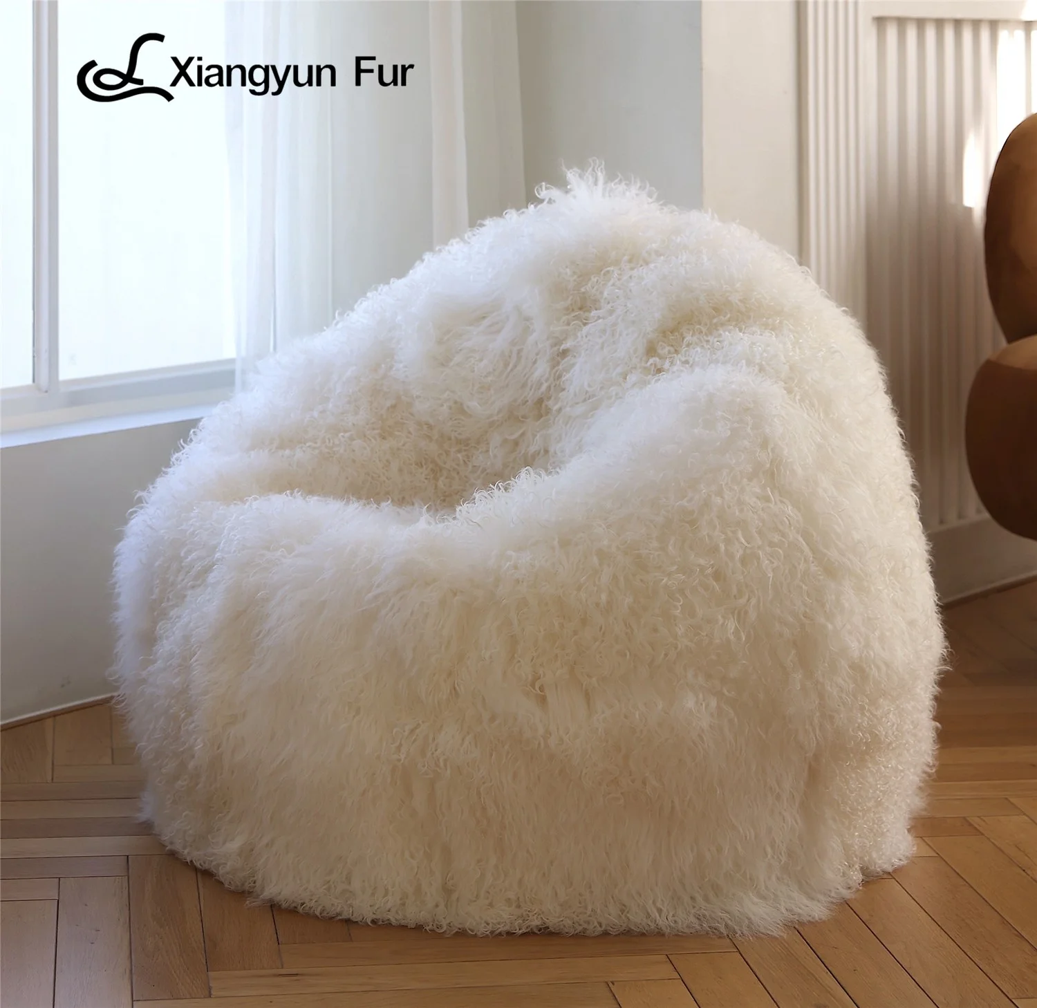 2023 New Arrival Living Room Modern mongolian sheepskin chair