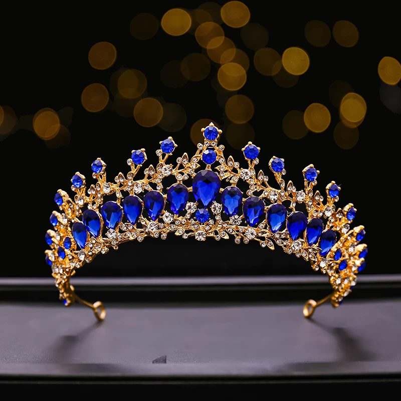 Wedding Bride Crown Rhinestone Pearl Feather Crown Tiaras Wedding Hair Accessories Bride Headpieces Gold Headdress Princess