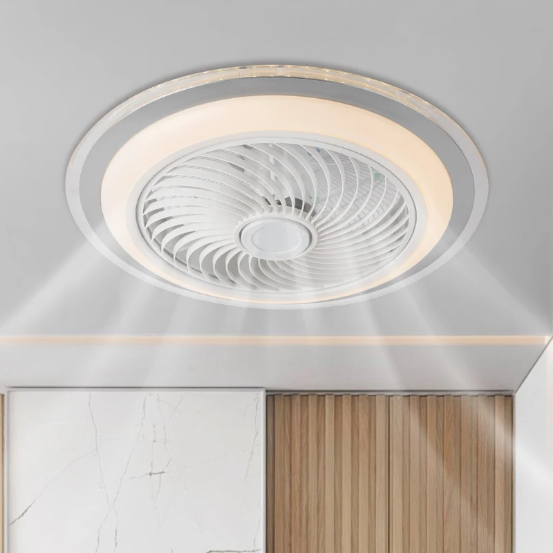 Fengyun 20 Inch Modern Smart Bladeless Dc Motor Modern Ceiling Fan With Light For Bedroom