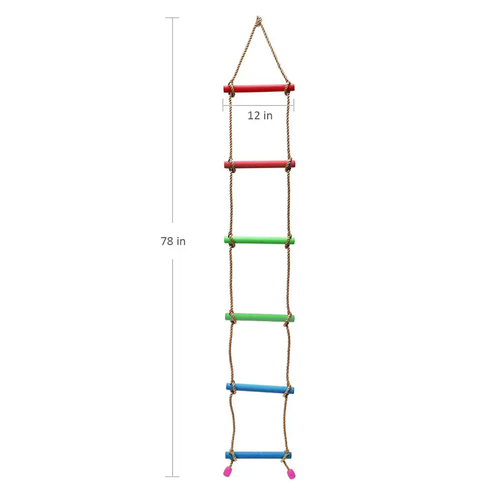 
Custom swing sets kids wooden climbing rope ladder 