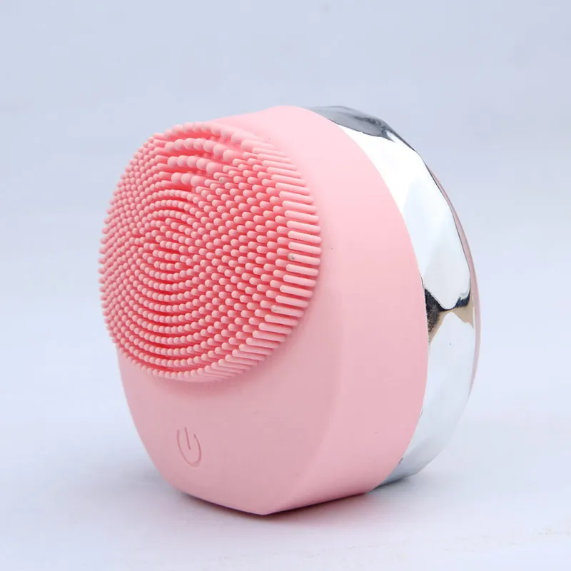 2020 Mini Portable Waterproof Sonic Face Cleansing Brush Massage Electric Silicone Facial Cleanser Brush
