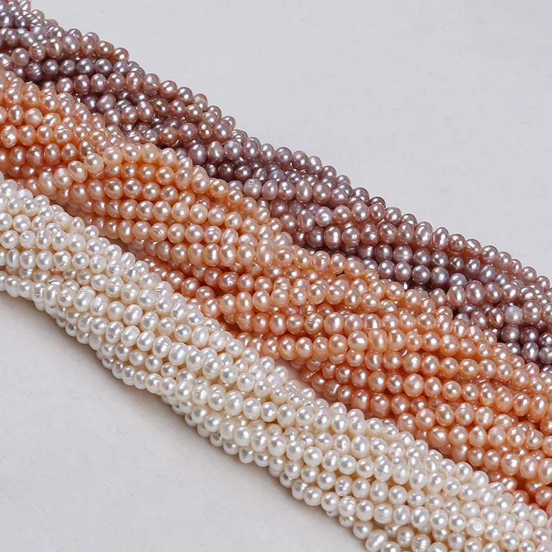 4-5mm Loose Beads Freshwater Pearl Natural Potato Shape Pearl Strands
