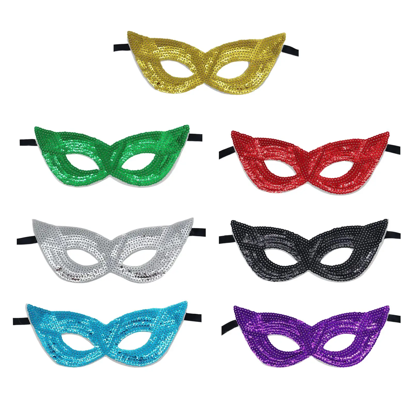 Glitter Masquerade Eye Mask Halloween Carnival Cosplay Costume Venetian Half Covery Sequin Masks Mardi Gras Party Favor