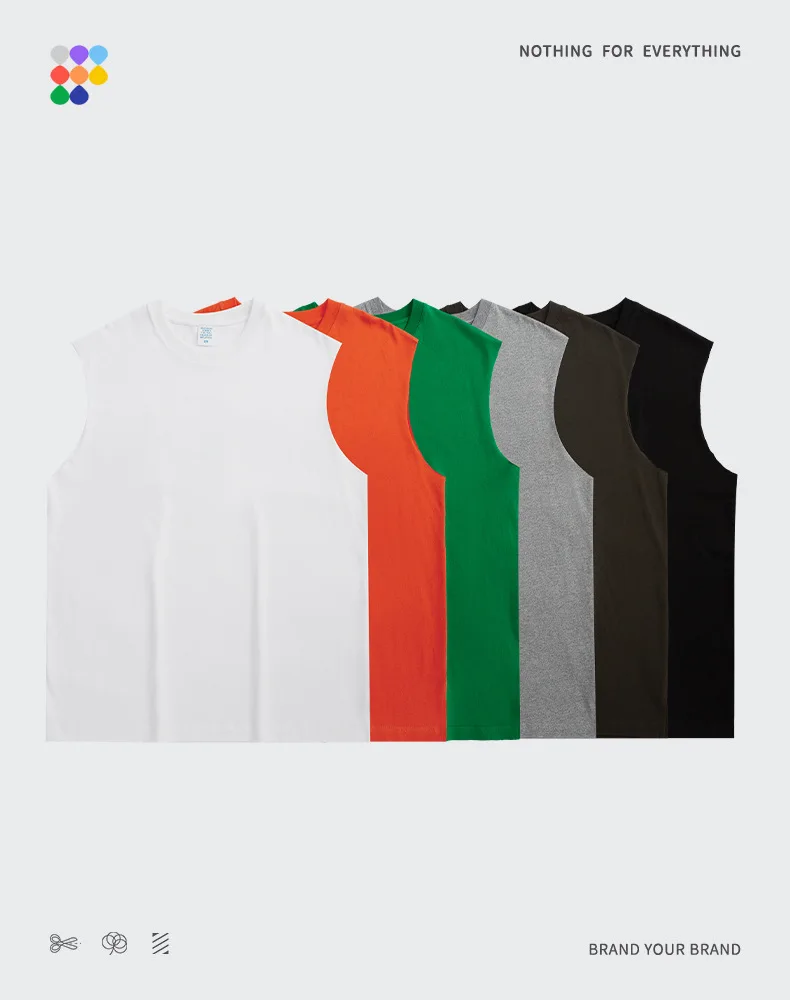 Summer Outfits 2022 Sports Blank Oversized Tee Sleeveless T-shirts Unisex Plain 100% Cotton Mens Gym Wear Loose Tank Top