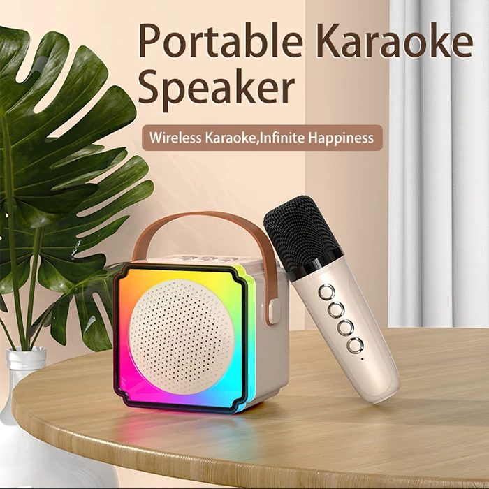 Sing Voice Changer Mic Led Light Party Karaoke Bluetooth 5.3 Speaker Mini Mic Loud Wireless Microphone For Kids Toy