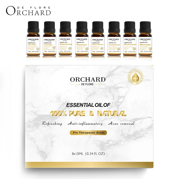 100% Pure Body Essential Oil Set 10ml *12 Aromatherapy Beauty Spa Lavender Essential Oils Relaxation Gift Box