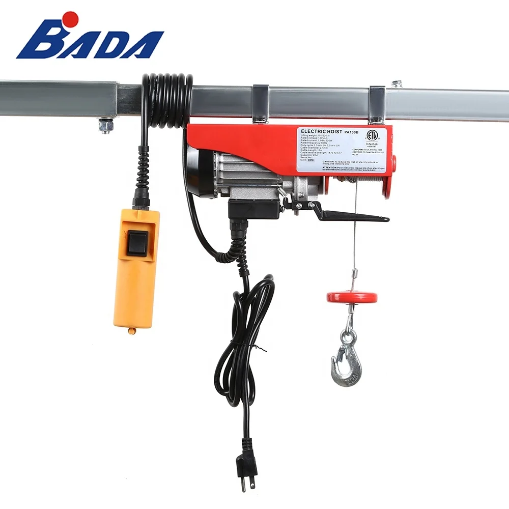 PA100B 110/220lb Capacity  Lifting Wire Rope Mini-Electric Hoist