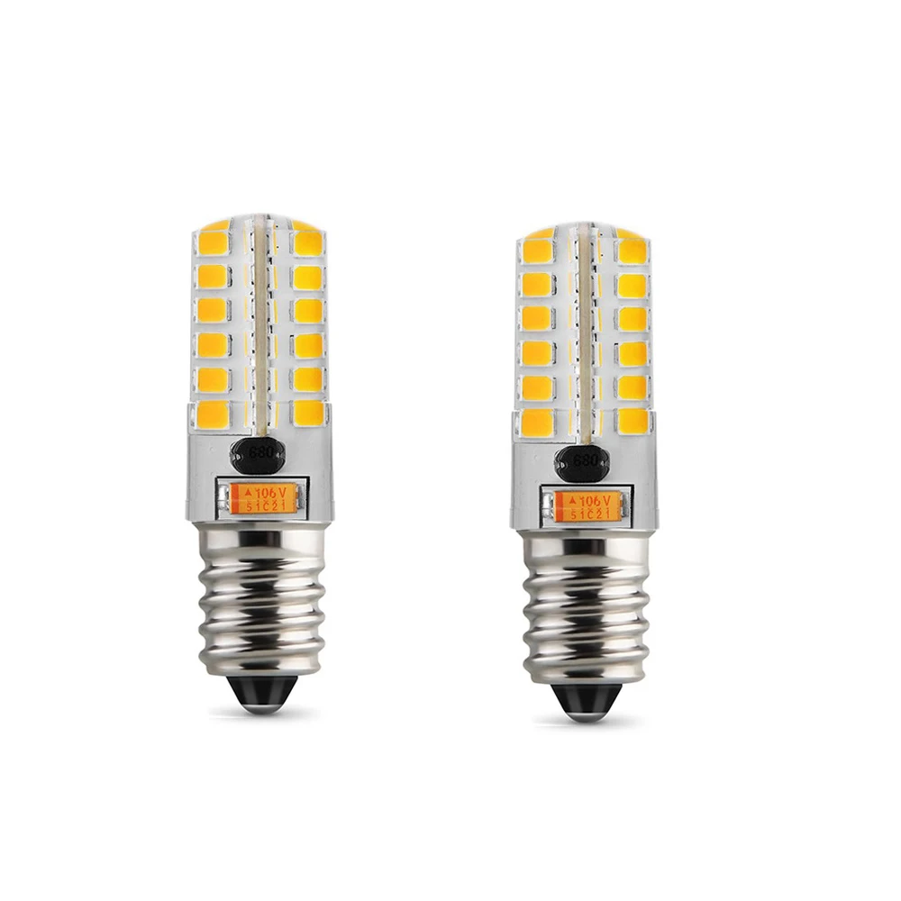 Автомобильные Светодиодные лампы E14 2835SMD оптовая продажа силиконовые с кристаллами энергосберегающие Сверхяркие автомобильные тормозные