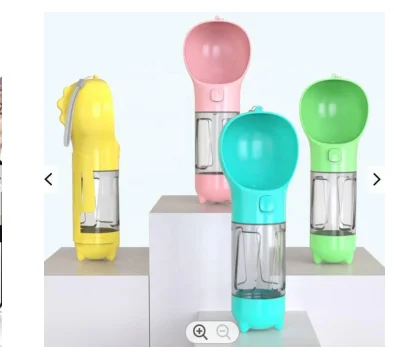 Portable Dog Drinking Water Bottle 4 In 1 Pet Water Bottle bowl Waste Bag Dispenser Outdoor Feeder Travel Bottle